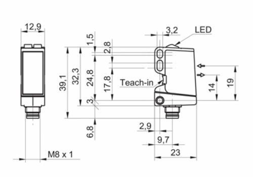 O300.RP-GW1B.72N 传感器的尺寸图