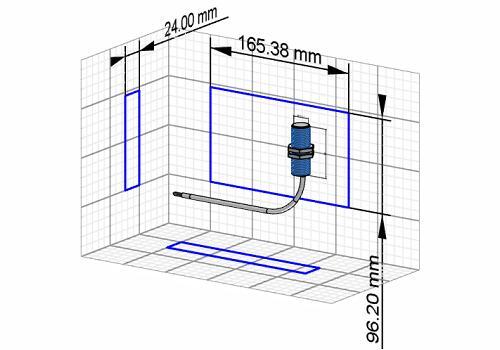 IFRM 18N17A3/L 电感式接近开关的 3D 模型图