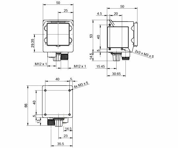 Baumer IDC200.W06 读码器的尺寸图